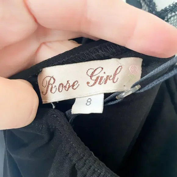 Whimsigoth Y2K Vintage Lacey Floral Midi Dress Romantic Cocktail Witchy, Size 8 - Picture 8 of 13